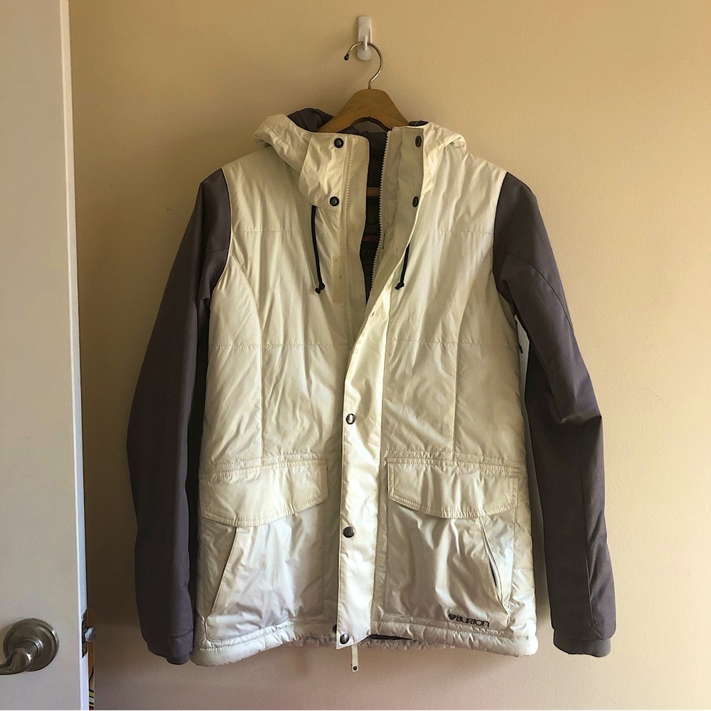 BURTON SNOWBOARD JACKET in white and Grey - S